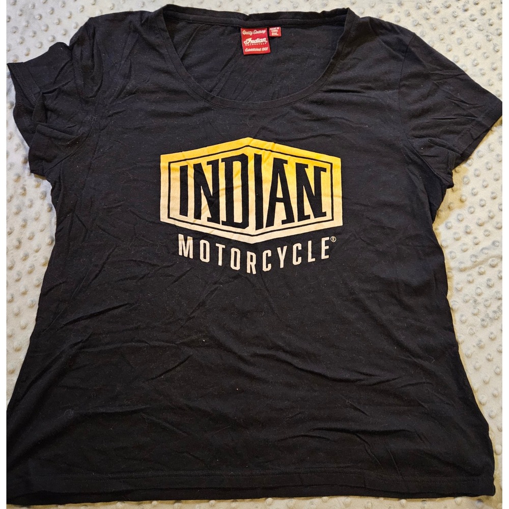 Indian Motorcycle Womens Graphic T-Shirt Black Scoop Neck Short Sleeve 2XL
